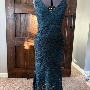 Bardot Deep Teal Lace Midi Dress